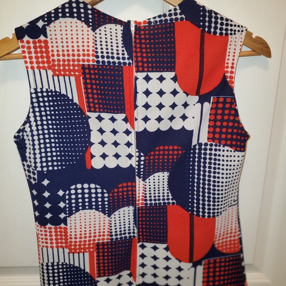 Vintage 70'S Sportables Polyester Blouse twinset 2 pc psychedelic mod patchwork - Picture 5 of 13